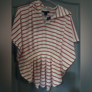 Ralph Lauren Red and White Striped Polo cover swim M 8-10 women